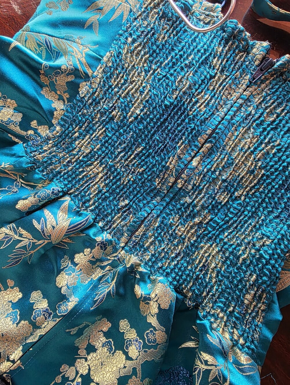 New Dixiefried By Pinup Couture Turquoise Tiki Twist Satin Sarong Retro Dress XL - Picture 7 of 8